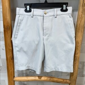 Boys medium Peter Millar Light Gray Flat Front Shorts
